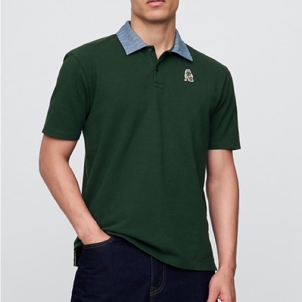 Dark Green GAP X Malbon Polo Shirt